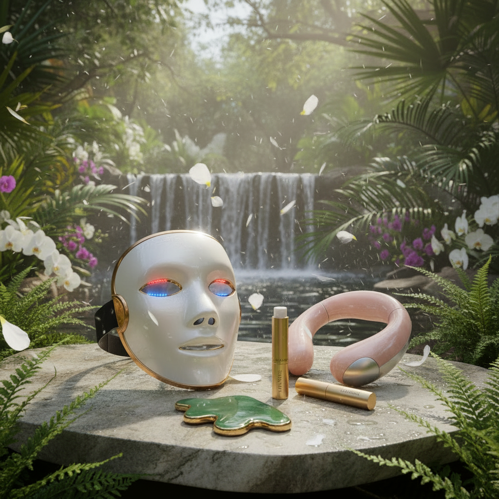 Windy Outdoor Spa Waterfall Setting